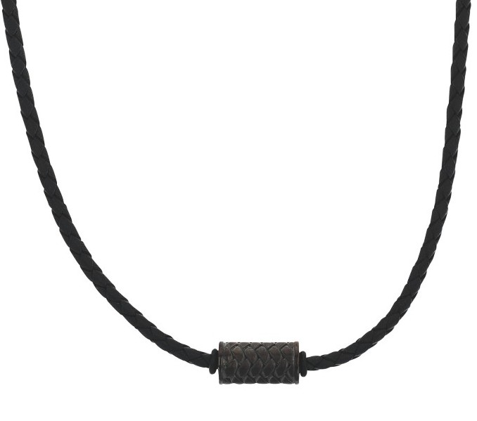 Tom Tailor Jungen Halskette 2100614 Leder Edelstahlbeads schwarz