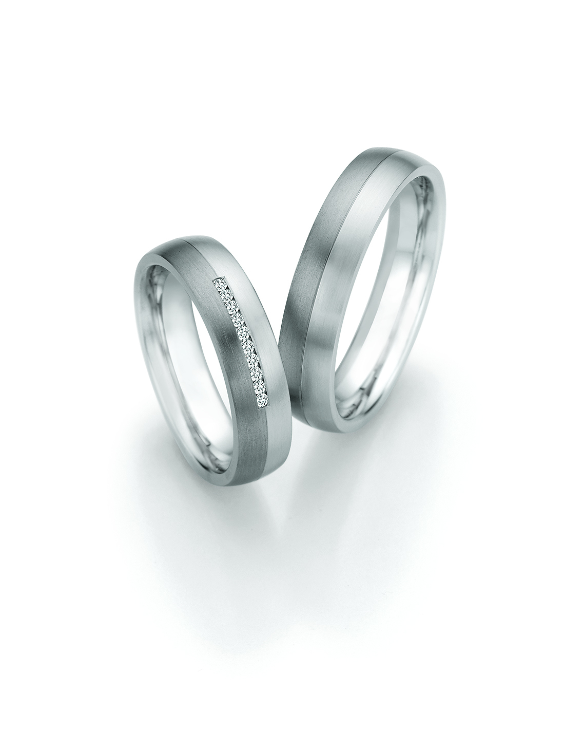 Eheringe Trauringe White Style Steel Titan Brillant II 68-20110 / 68-20120