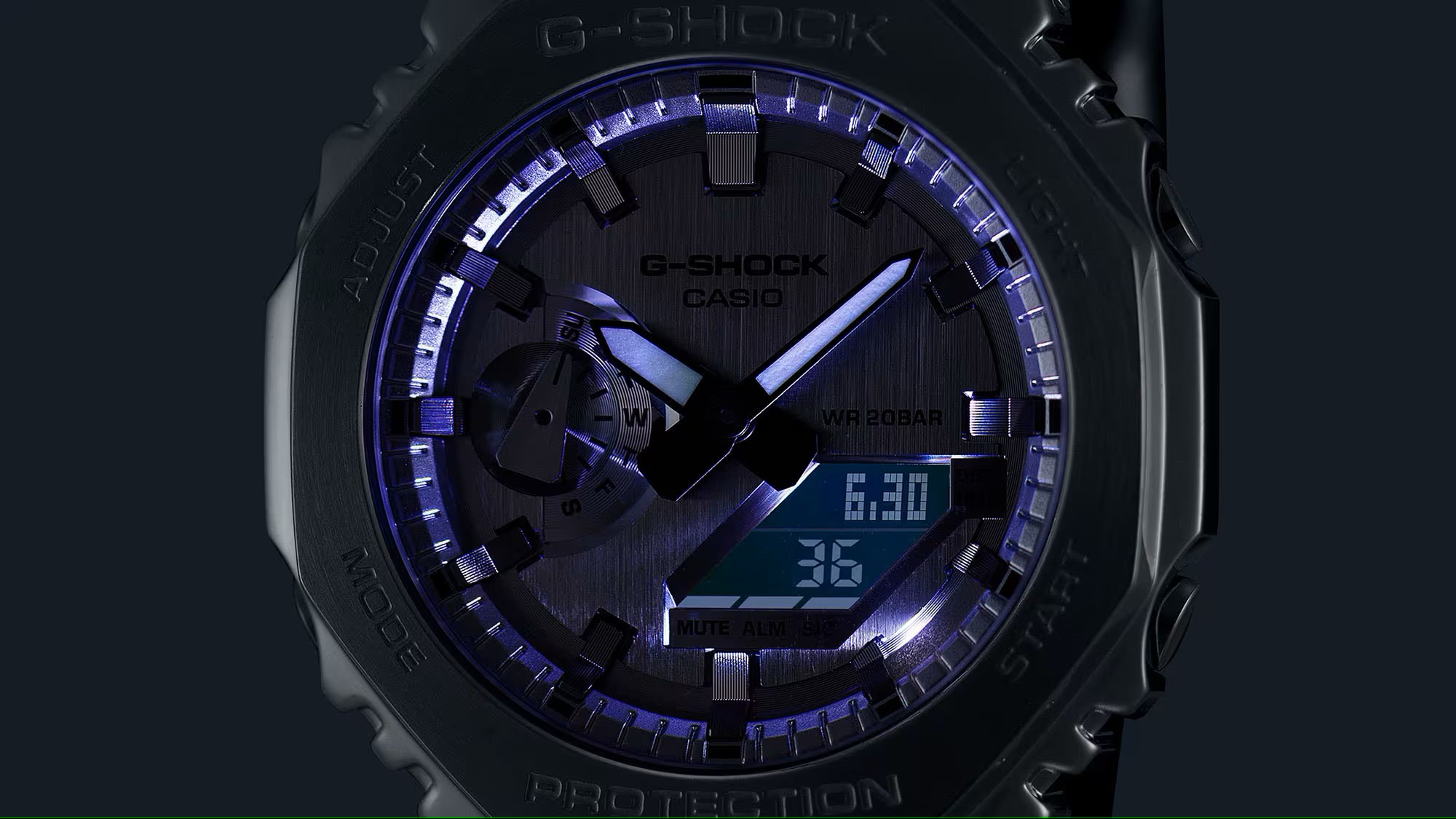 Casio Herren Armbanduhr G-Shock GM-2100YM-8AER analog digital silberfarben