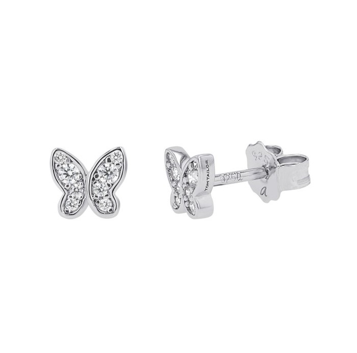 Tom Tailor Mädchen Ohrstecker 2100601 Schmetterling Silber 925 synth. Zirkonia