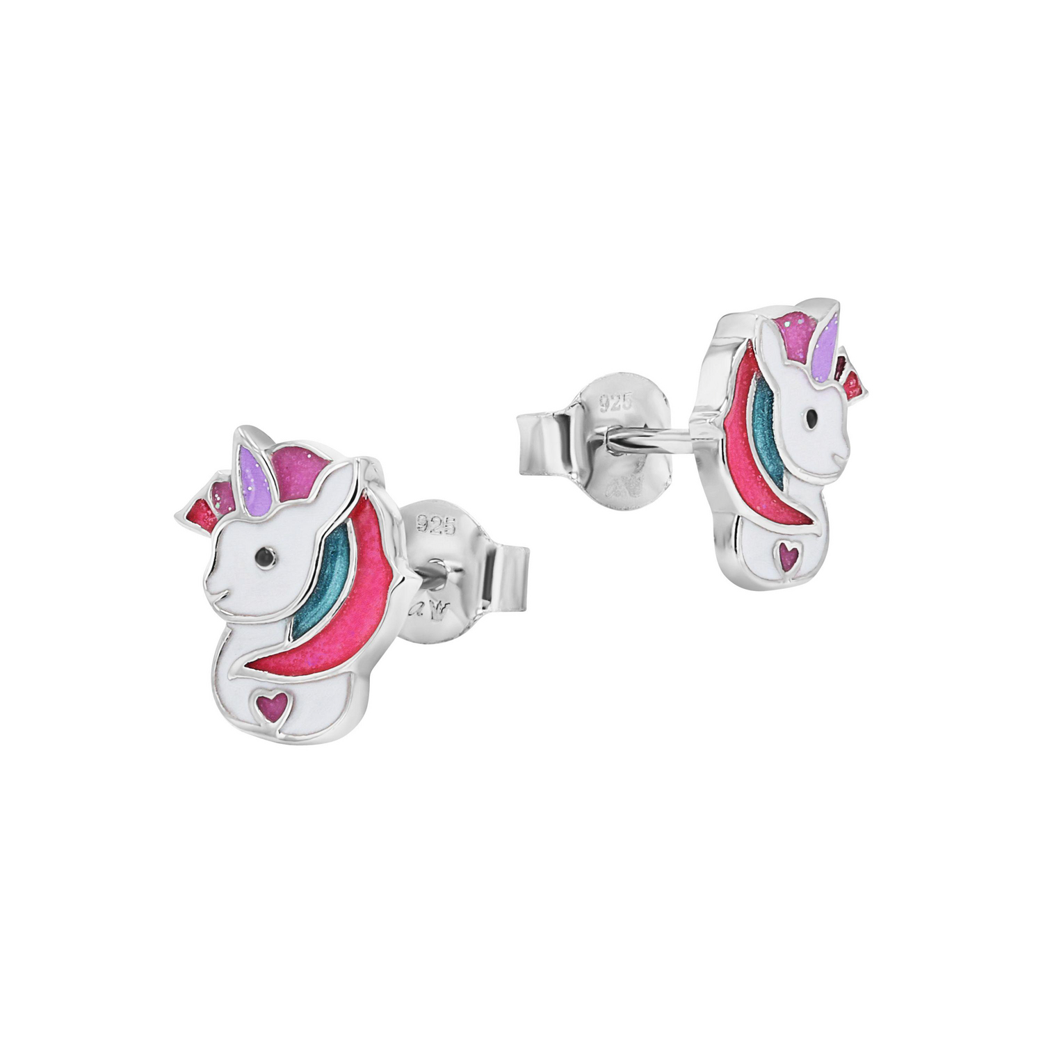 Lillifee Mädchen Ohrstecker 2101025 Einhorn bunt Silber 925