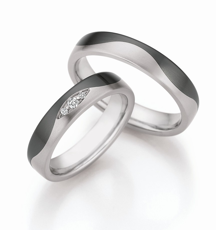 Eheringe Trauringe Ruesch White Style 79/10030 - 79/10040 Titan Zirkonium