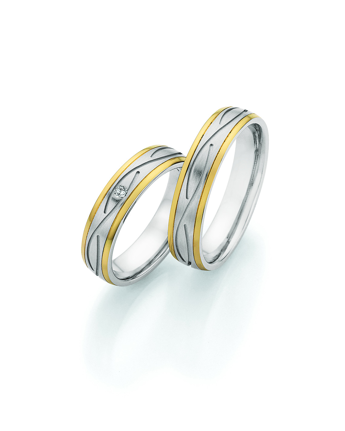 Eheringe Trauringe Whitestyle Steel & Gold Forever Brilliant 88-24130 / 88-24140