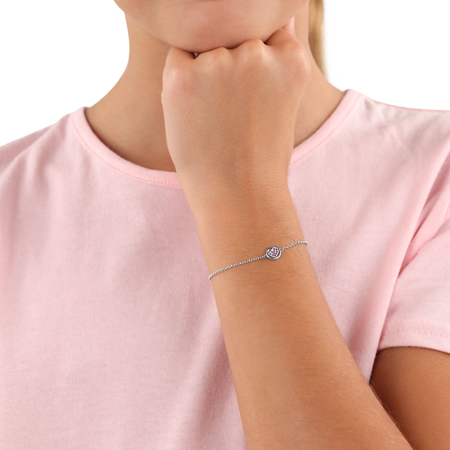 Lillifee Mädchen Armband 2037924 Silber 925 Herz Zirkonia pink
