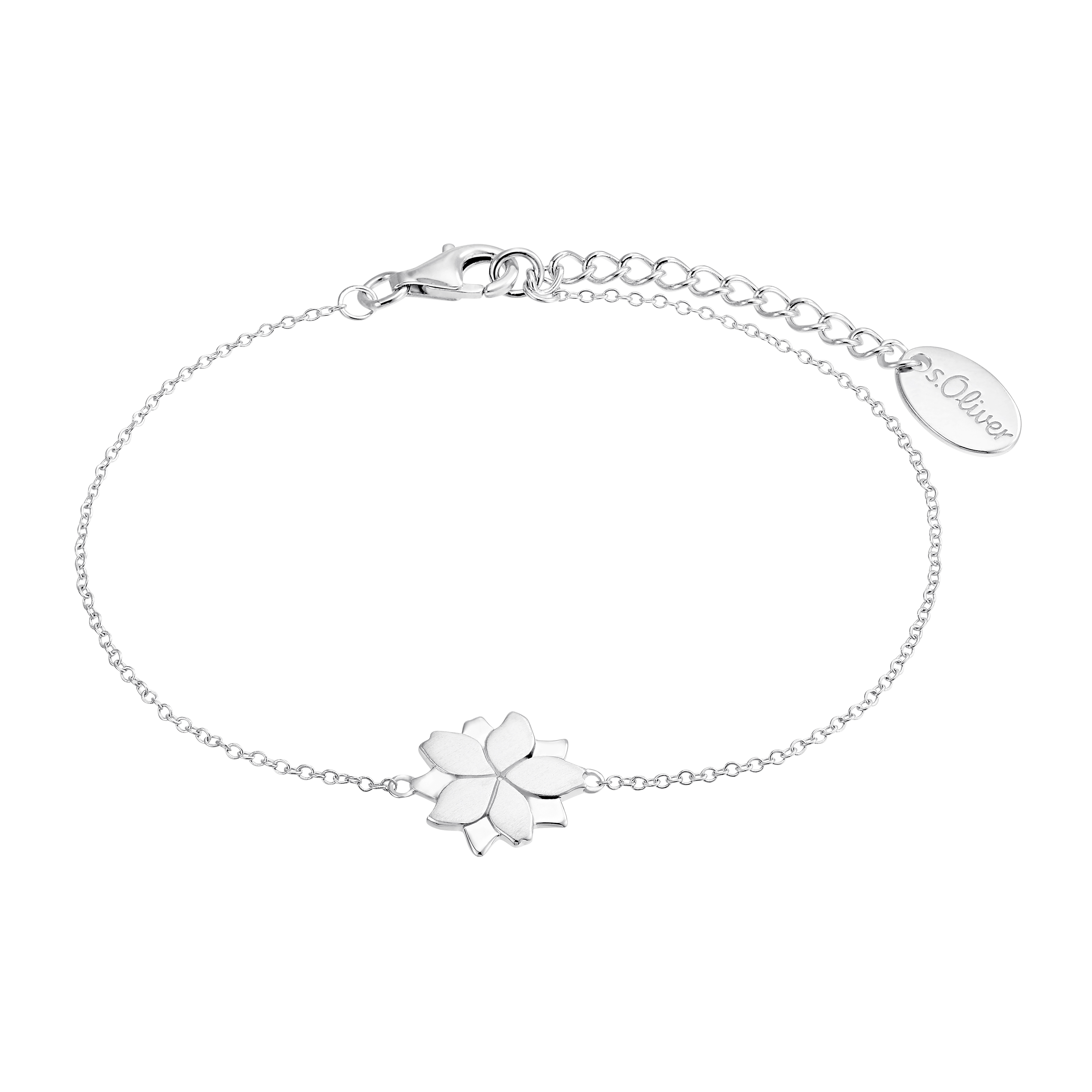 s.Oliver Damen Armband 2034193 mit Symbol Lotusblüte Silber 925
