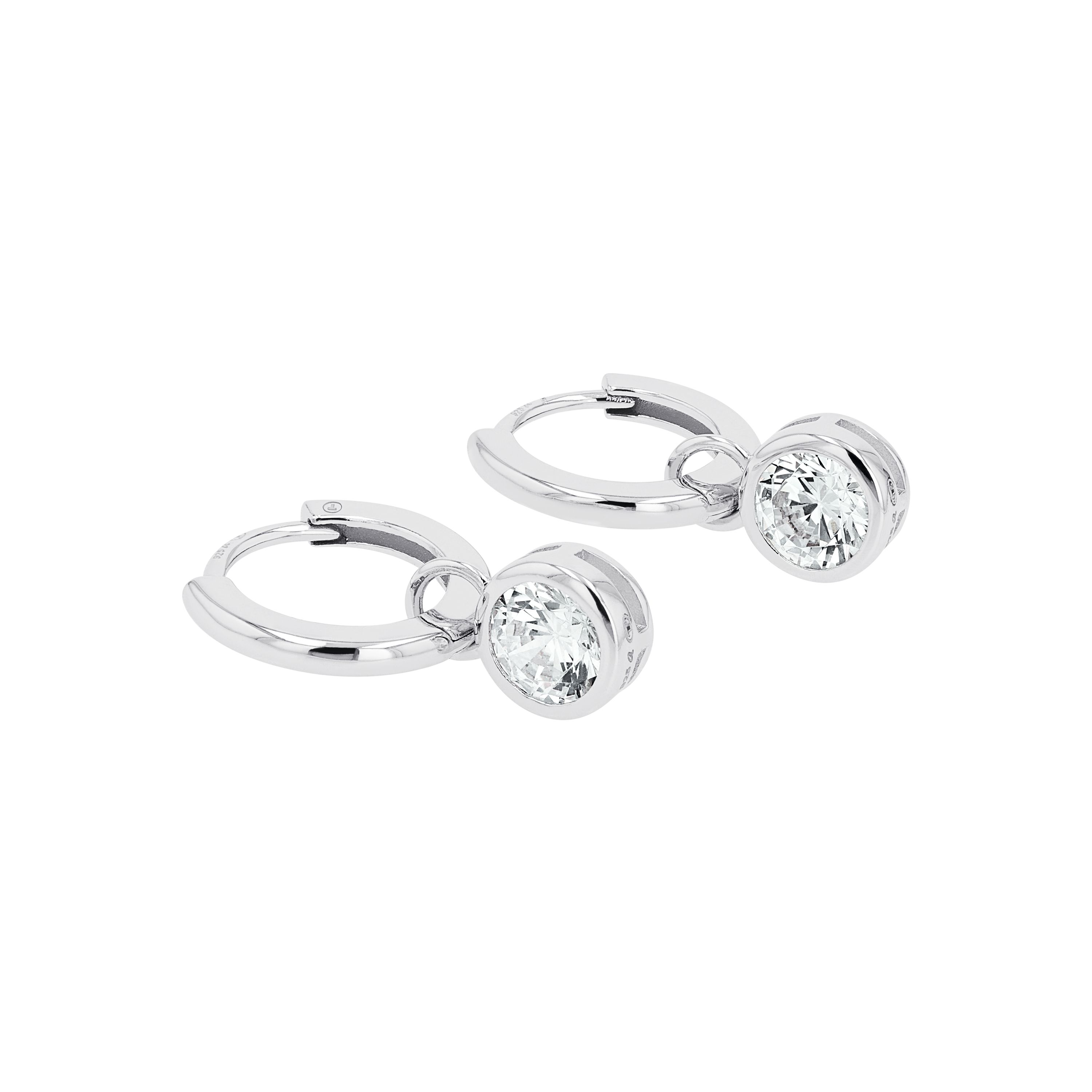 Tom Tailor Damen Creolen 2101237 Silber 925 mit Einhänger synth. Zirkonia