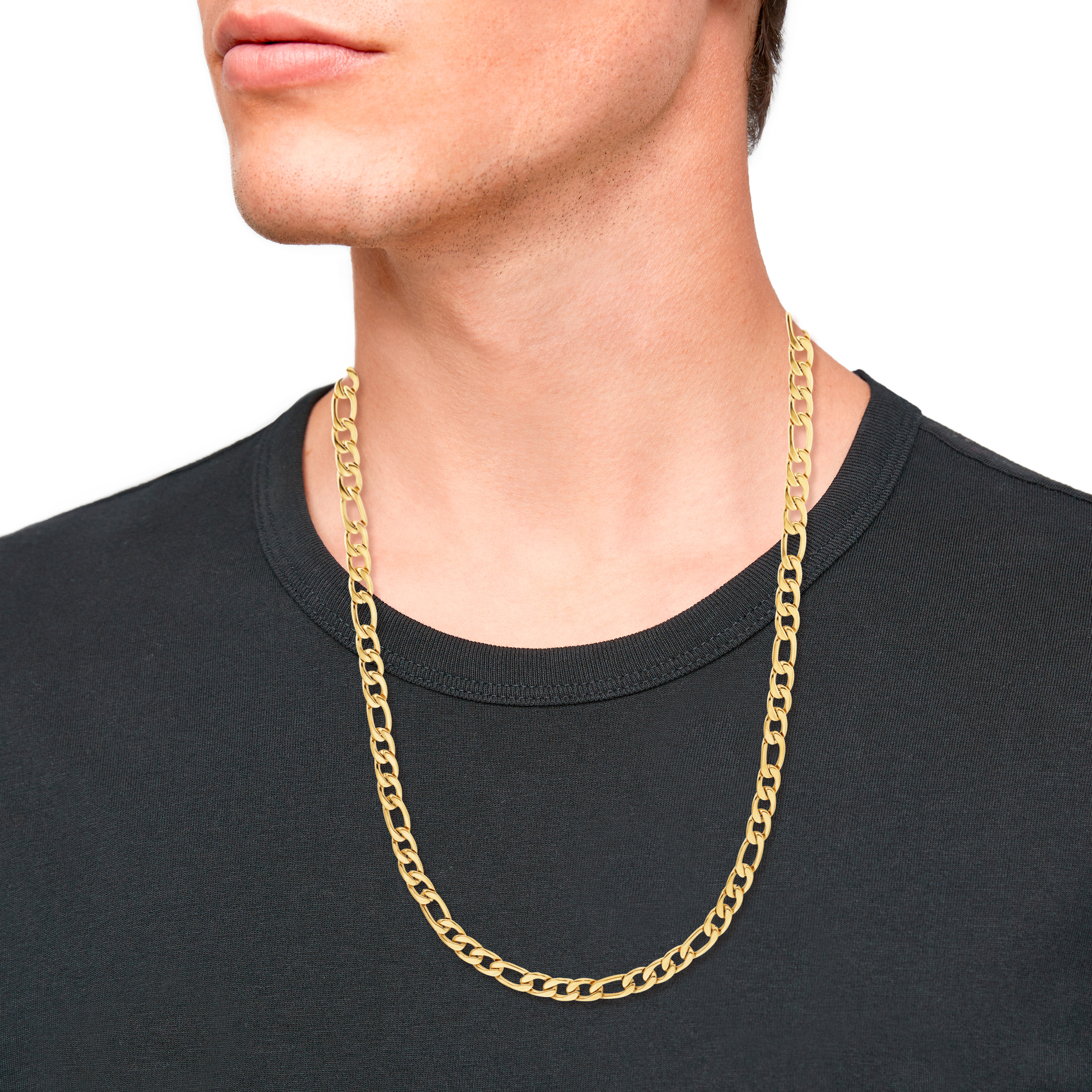 s.Oliver Herren Halskette 2038008 Figaro Edelstahl gelbgold IP
