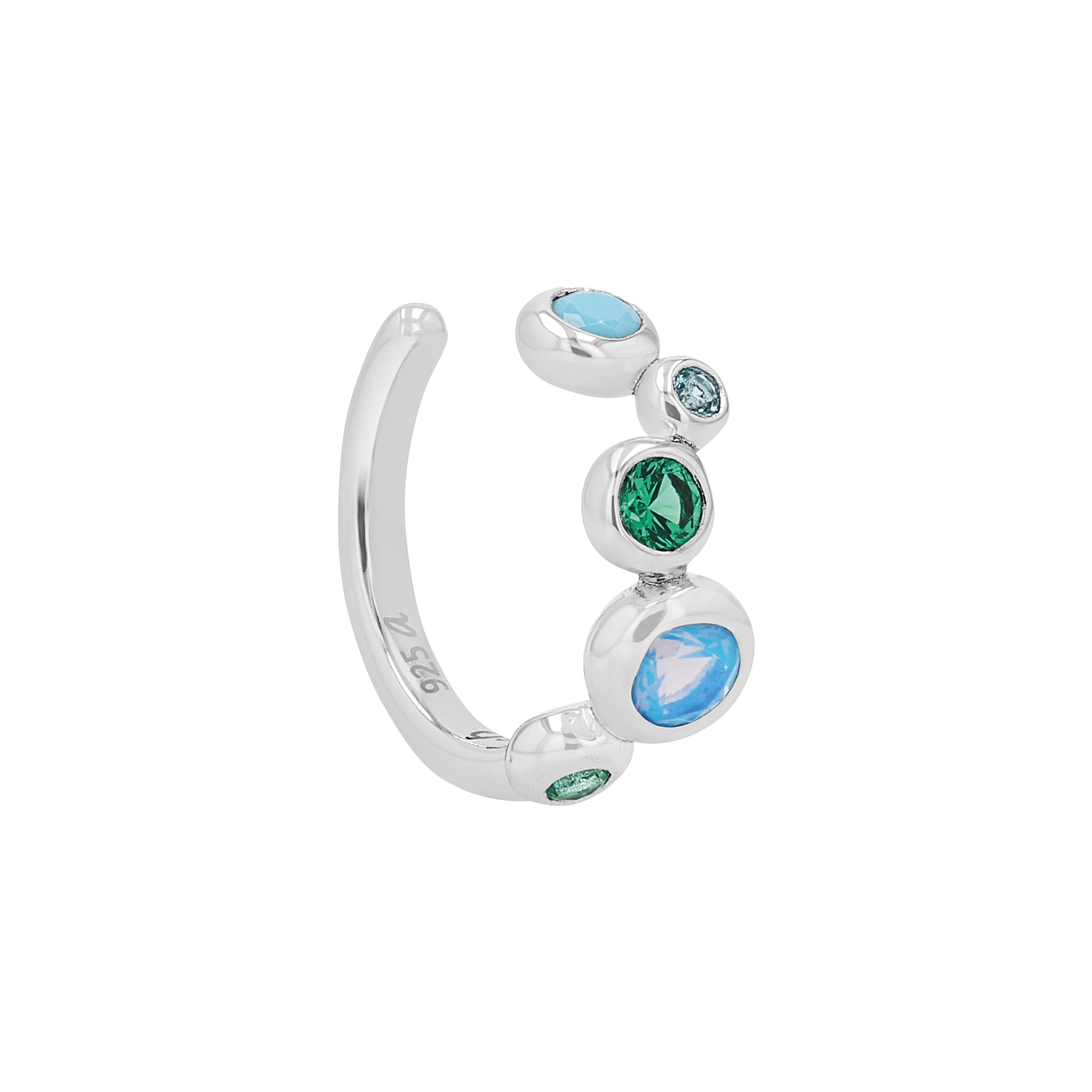 s.Oliver Damen Earcuff 2039705 Silber synth. Zirkonia türkis
