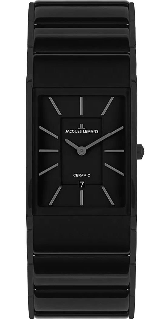 Jacques Lemans Armbanduhr Dublin 1-1939C Edelstahl schwarz IP Keramik schwarz