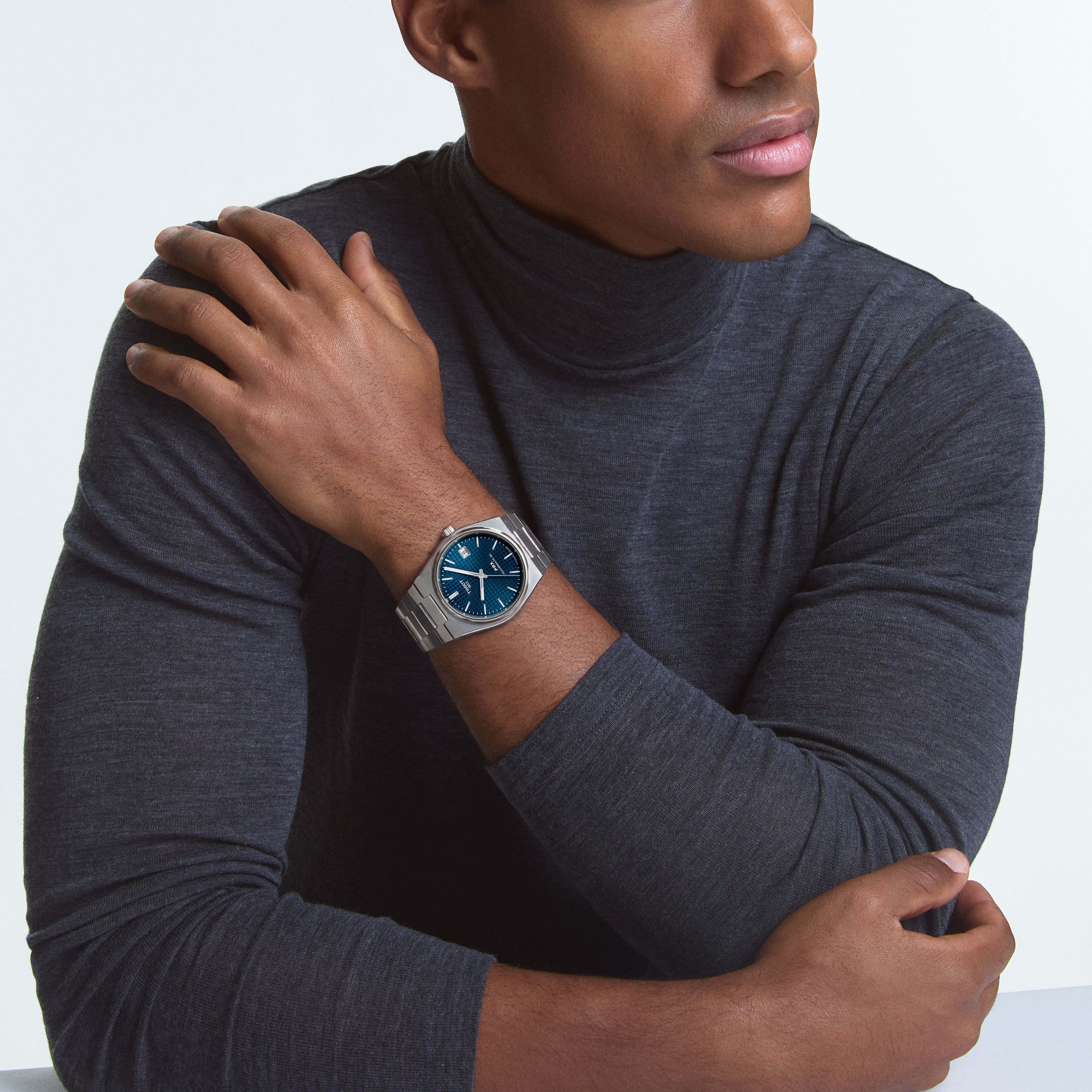 Tissot Armbanduhr T137.807.44.041.00 PRX Titan 38 mm Automatik blau