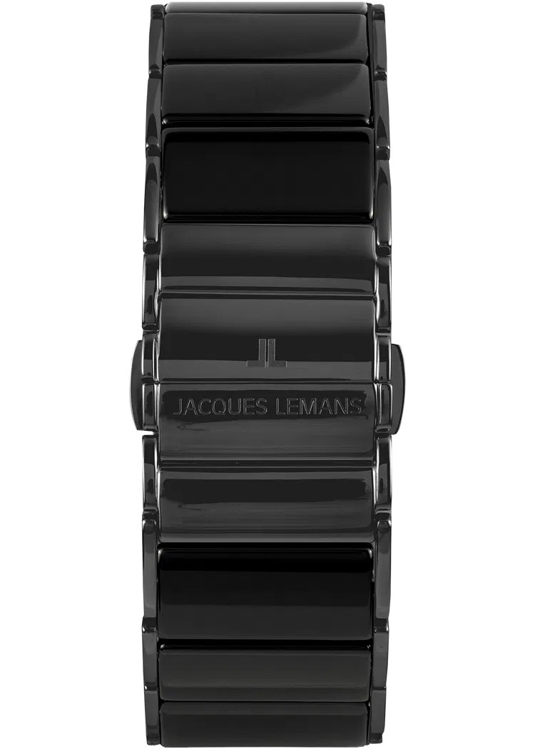 Jacques Lemans Armbanduhr Dublin 1-1939C Edelstahl schwarz IP Keramik schwarz