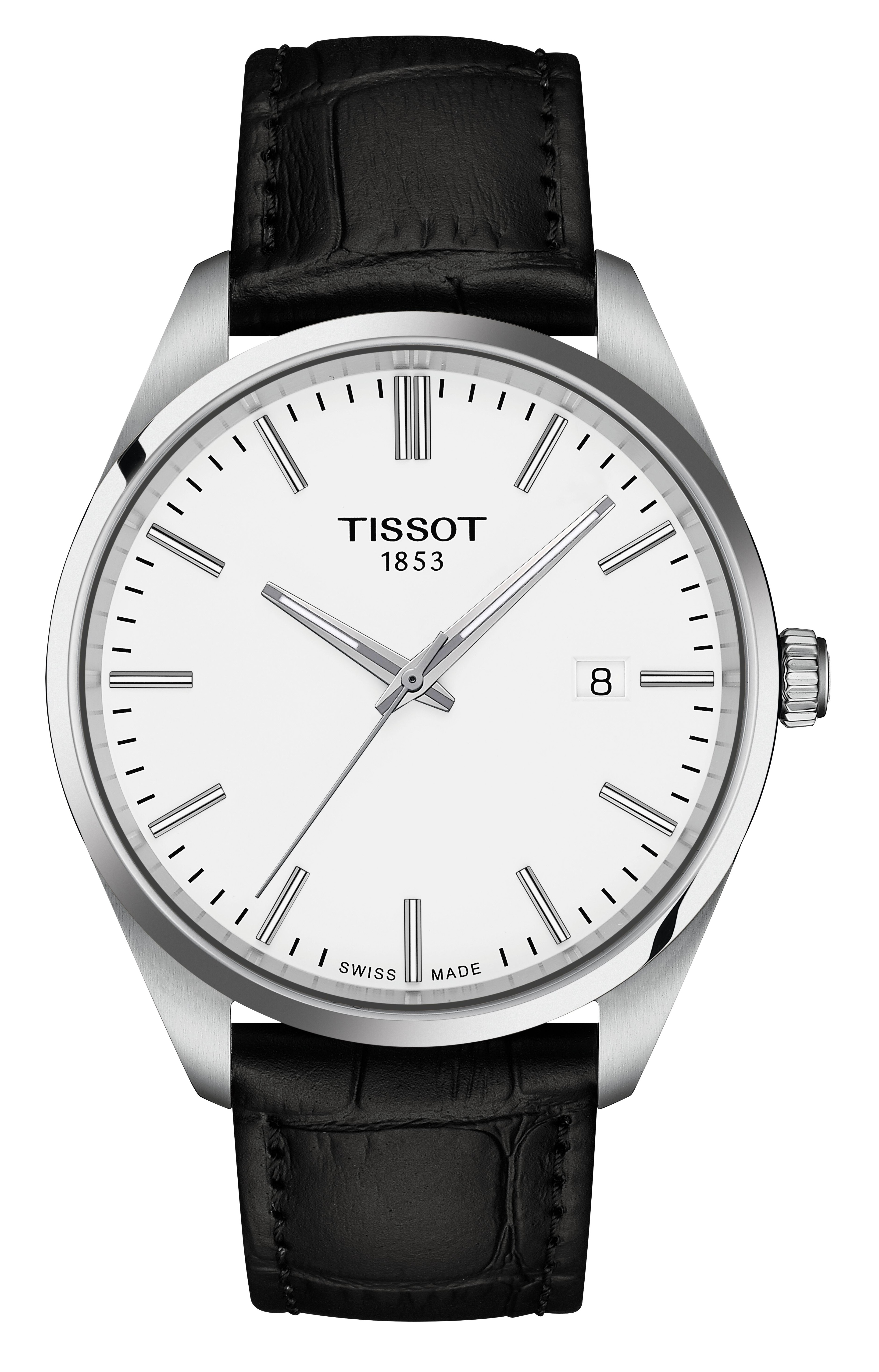 Tissot Herren Armbanduhr T150.410.16.011.00 PR 100 40mm Edelstahl mit schwarzem Lederband