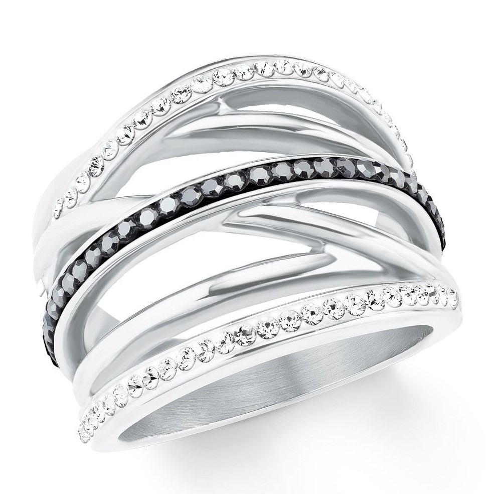 s.Oliver Damen Bandring 2022652 Edelstahl Swarovski