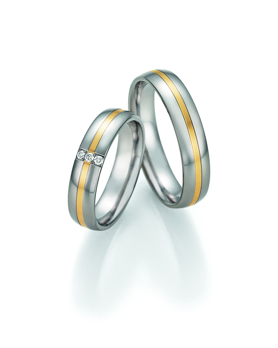 Eheringe Trauringe White Style Titan Gold Starlight 78-10070 / 78-10080