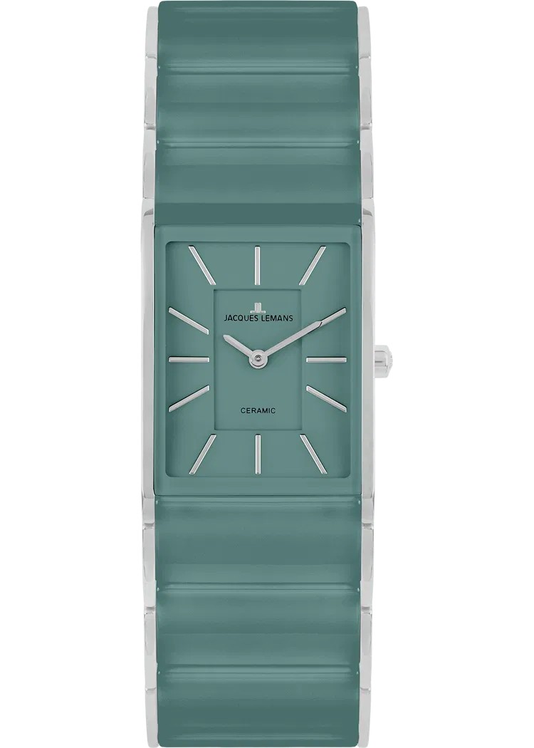 Jacques Lemans Damen Armbanduhr Dublin 1-2214E Edelstahl IP Gold Keramik türkis
