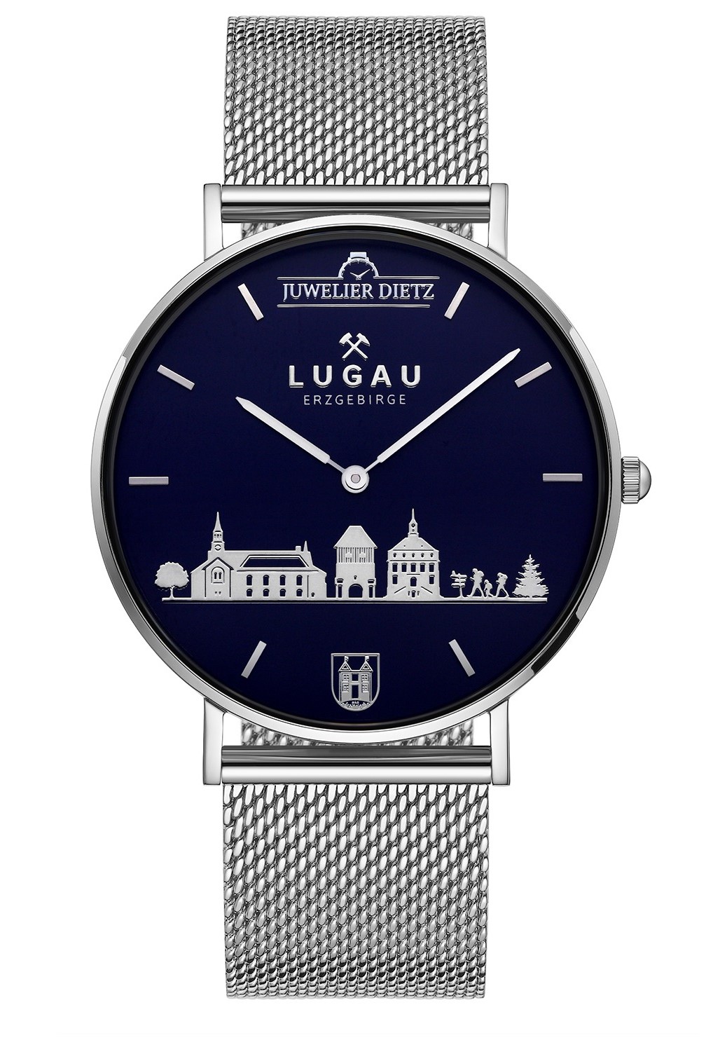 Juwelier Dietz "DIE LUGAU UHR" Edition 2 Lederband dunkelblau