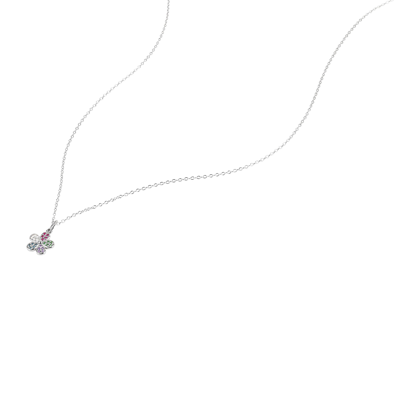 Lillifee Mädchen Halskette 2101029 mit Anhänger Blume Silber 925 Zirkonia bunt
