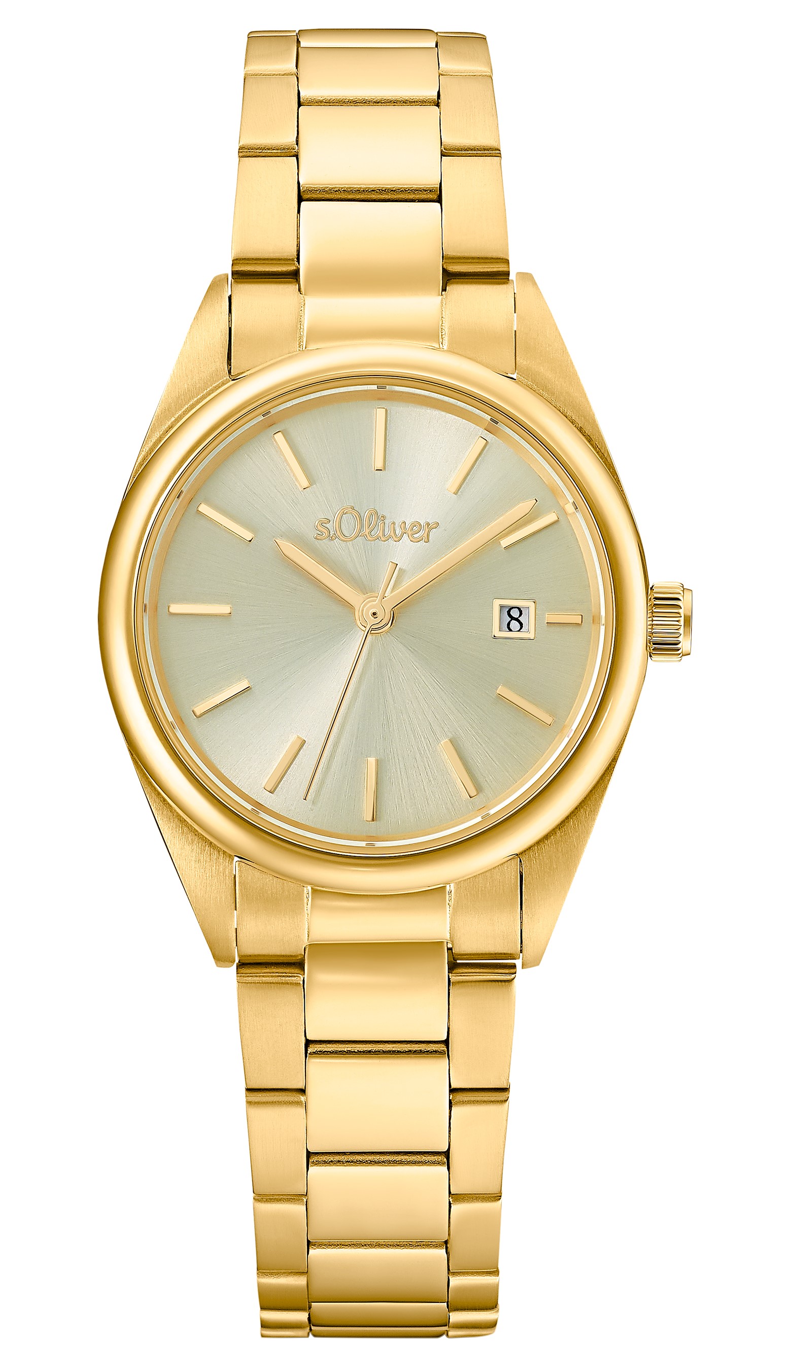 s.Oliver Damen Armbanduhr 2033532 Edelstahl IP gelbgold