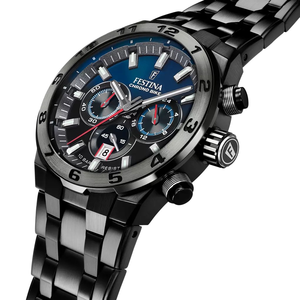 Festina Herren Armbanduhr Chrono Bike F20673/1 Edelstahl schwarz IP