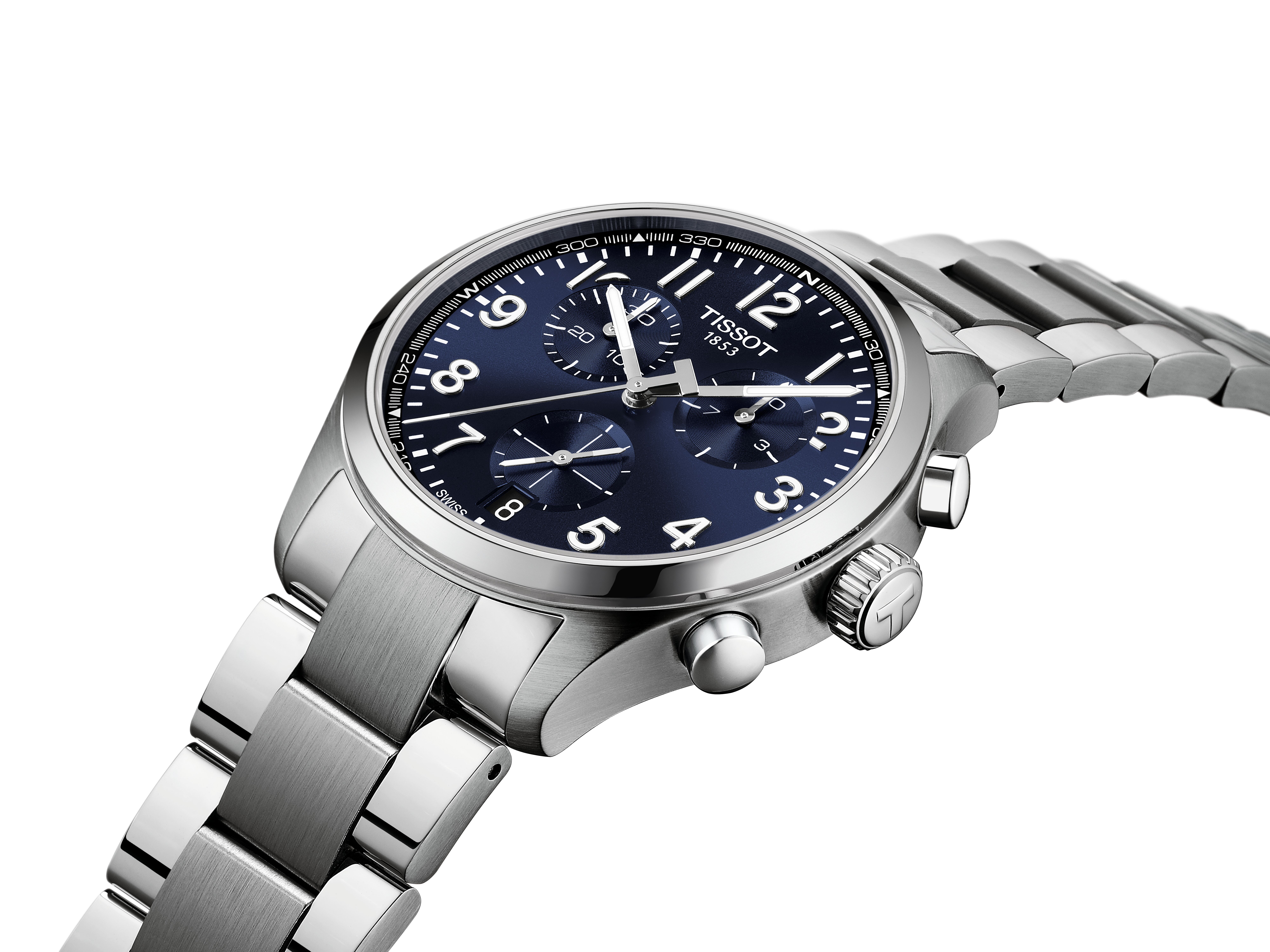 Tissot Herren Armbanduhr T116.417.11.042.00 Chrono L 42 mm Edelstahl Zifferblatt blau