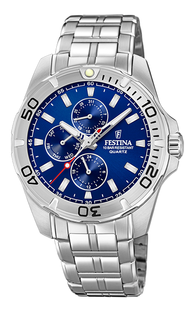 Festina Herren Armbanduhr F20445/2 Multifunktion Edelstahl