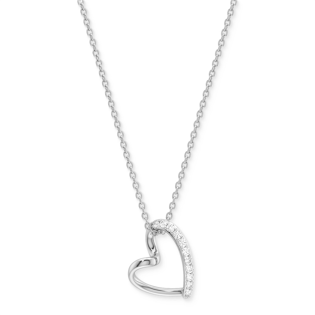 Tom Tailor Damen Halskette 2101815 Silber 925 mit  Anhänger Herz und synth. Zirkonia