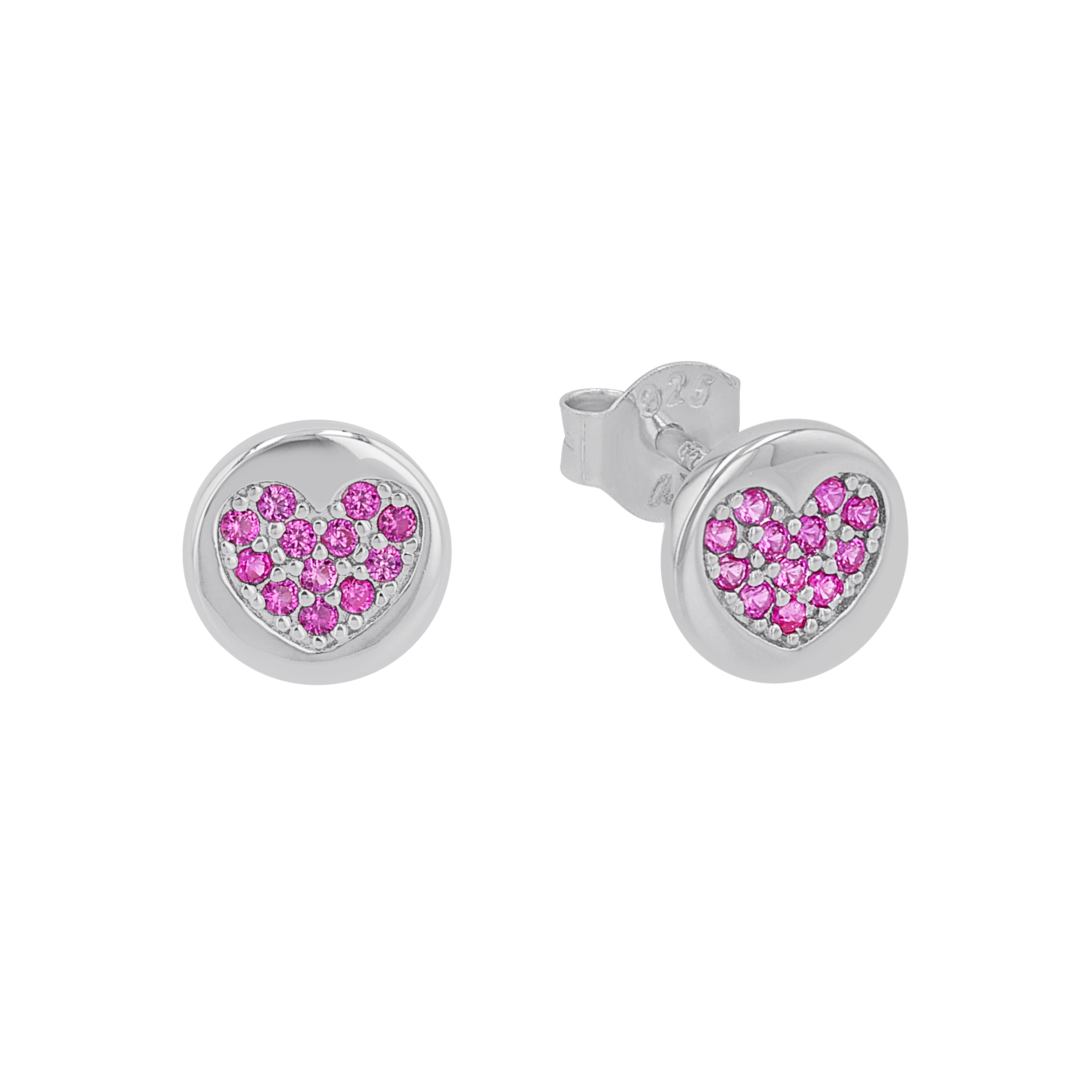 Lillifee Mädchen Ohrstecker 2037919 Silber 925 Herz Zirkonia pink 
