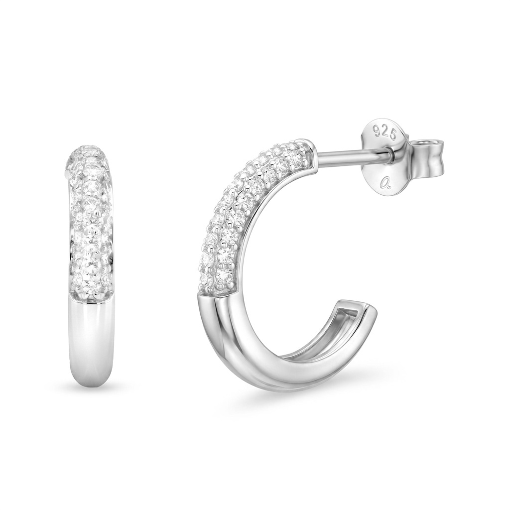 Tom Tailor Damen Halbcreolen 2101816 Silber 925 Zirkonia