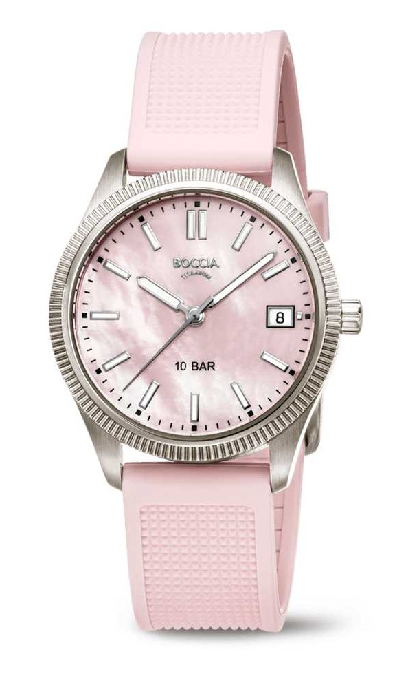 Boccia Damen Armbanduhr Trend 3356-01 Titan PU-Band rosa