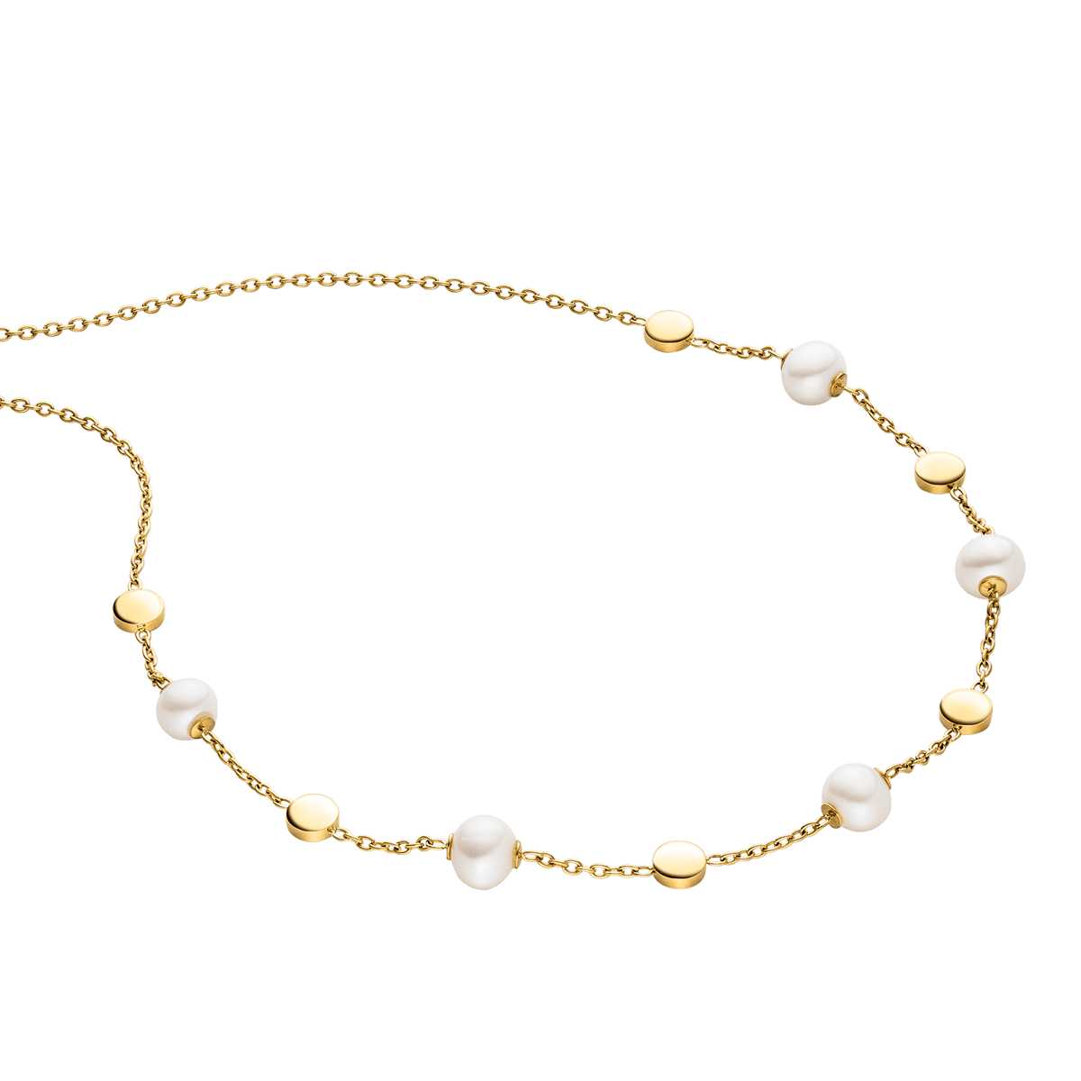 Boccia Damen Collier 08077-02 Titan Gelbgold IP mit Süßwasserzuchtperlen