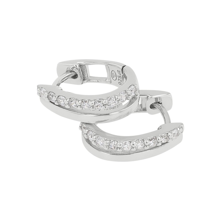 Tom Tailor Damen Creolen 2100565 Silber 925 synth. Zirkonia