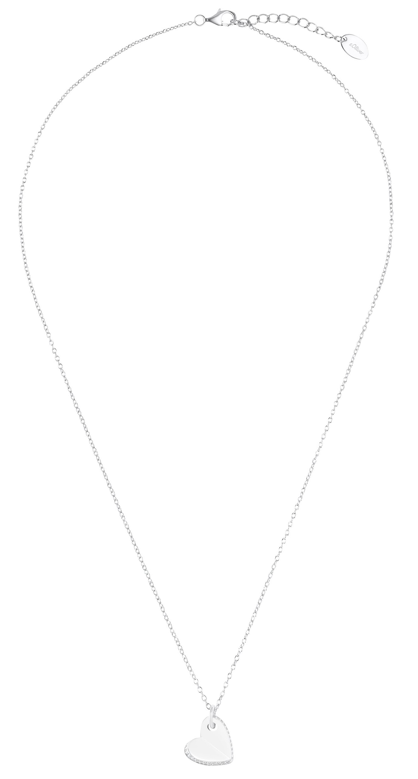 s.Oliver Damen Halskette 2035756 Herz Silber Zirkonia