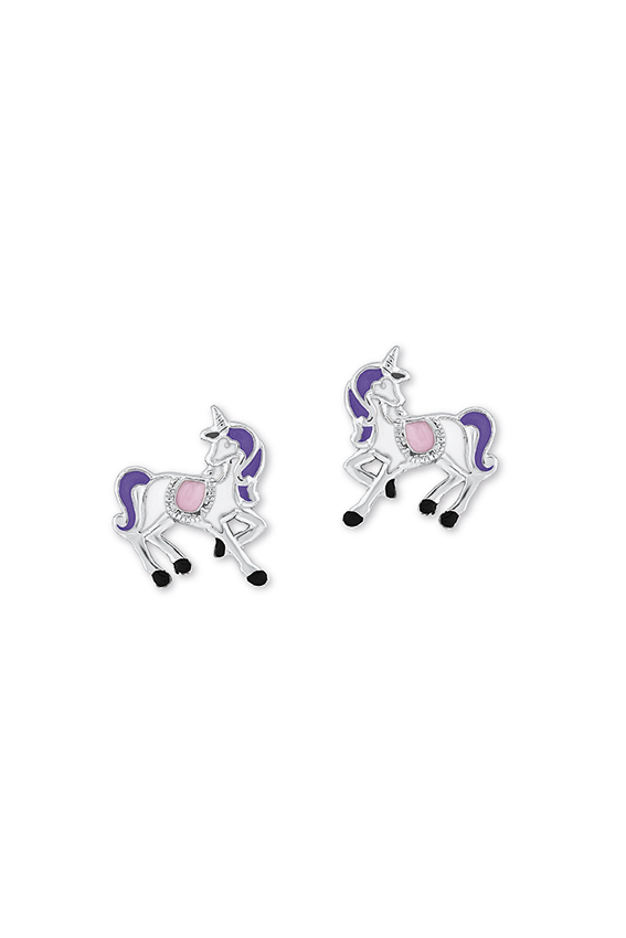 Lillifee Mädchen Ohrstecker 2034216 Silber Einhorn Emaille