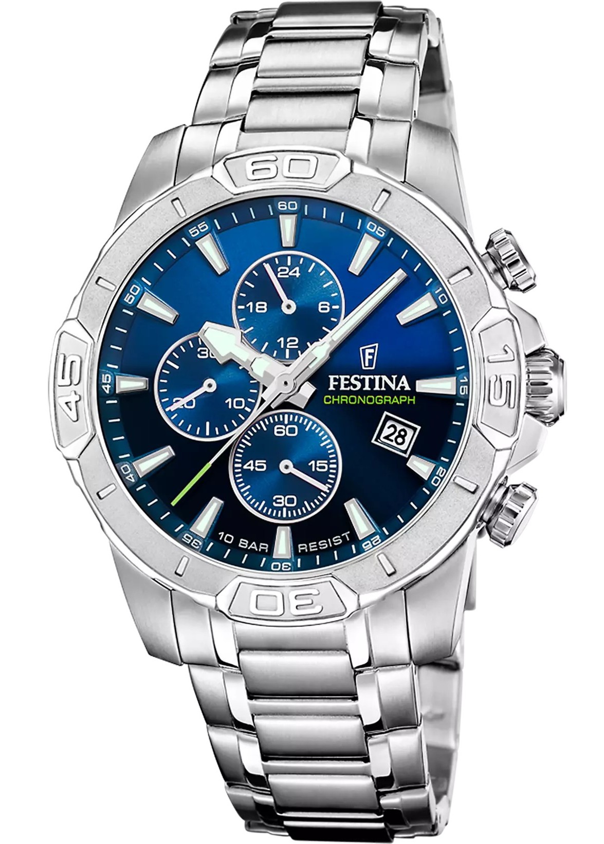Festina Herren Armbanduhr Timeless Chronograph F20704/4 Edelstahl