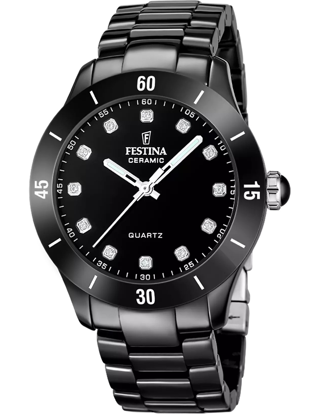 Festina Damen Armbanduhr F20723/2 Ceramic schwarz
