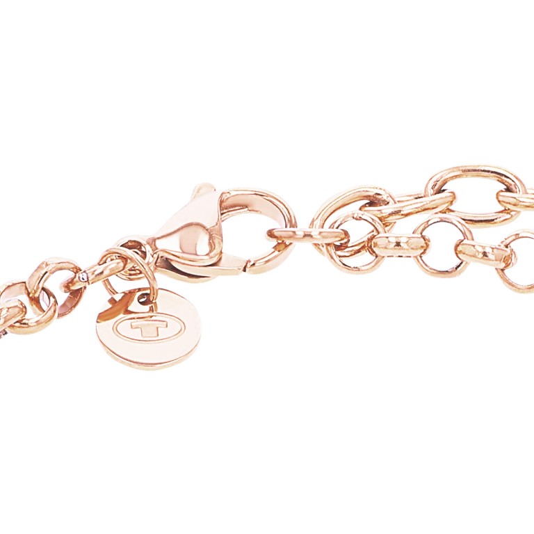 Tom Tailor Damen Armband 2100672 roségoldplattierter Edelstahl Erbsgliederung mit Anhänger Herz und synth. Zirkonia