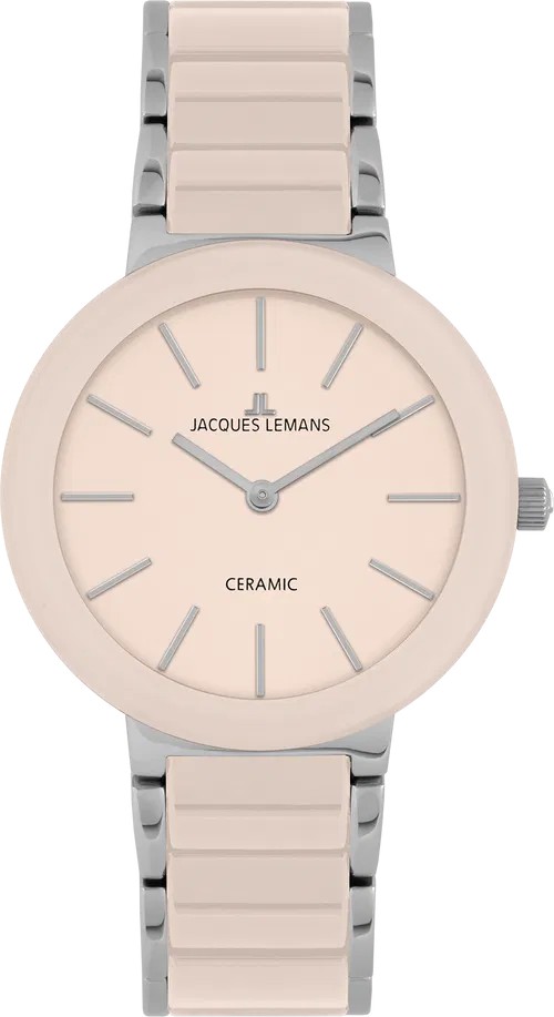 Jacques Lemans Damen Armbanduhr Monaco 42-7X Edelstahl Keramik rosé