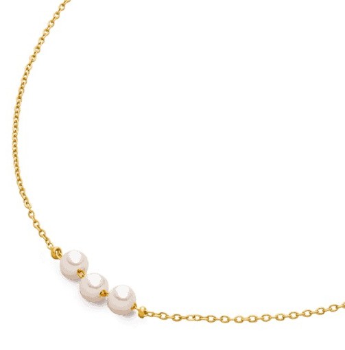 Boccia Damen Collier 08097-02 Titan Gelbgold IP mit Süßwasserzuchtperlen