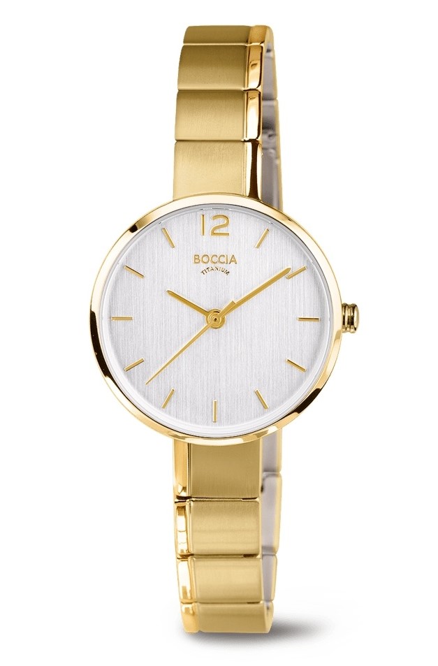 Boccia Damen Armbanduhr 3308-03 Style Titan gelbgold IP