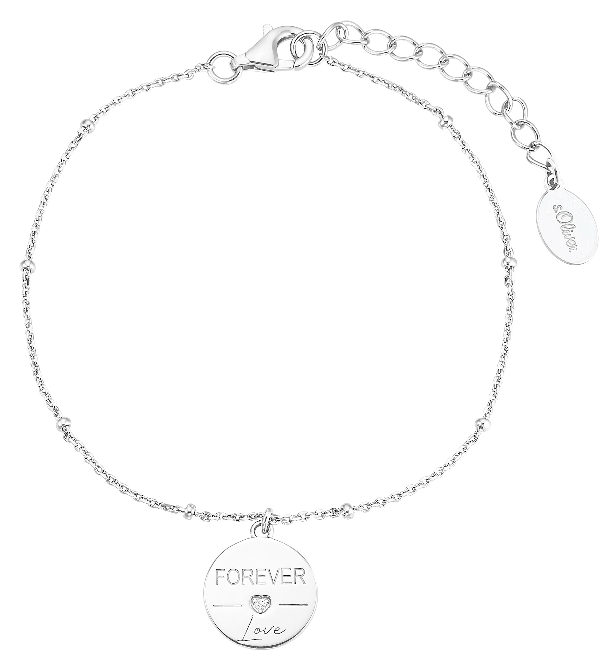 s.Oliver Damen Armband SO PURE 2031415 Forever Love Silber Zirkonia