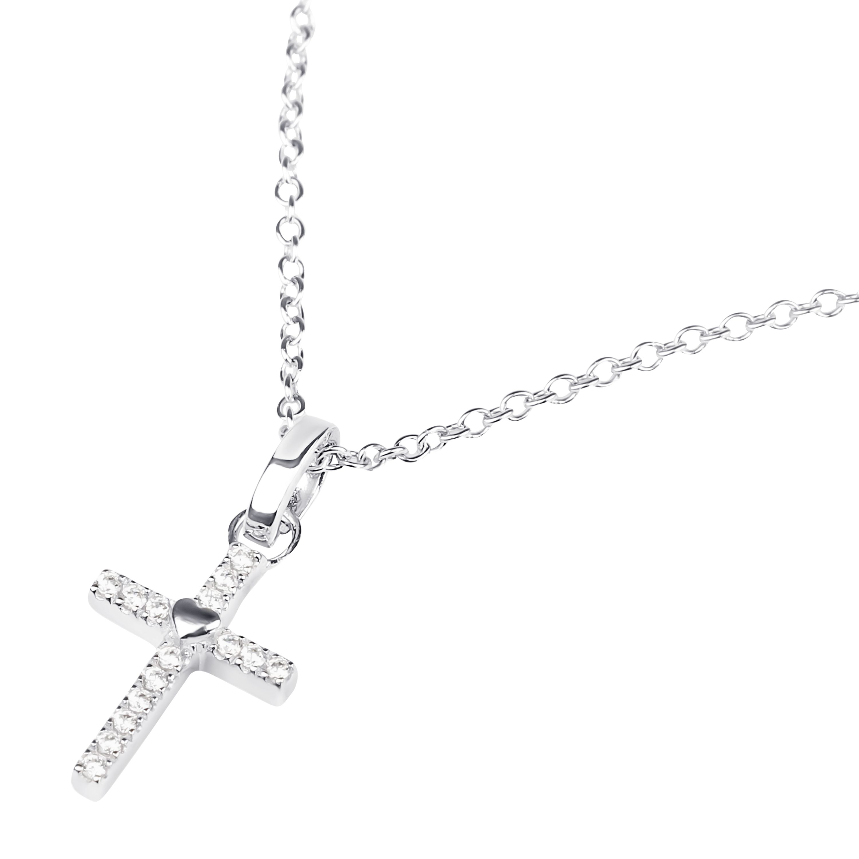 Tom Tailor Mädchen Halskette Kreuz 2101383 Silber 925 synth. Zirkonia