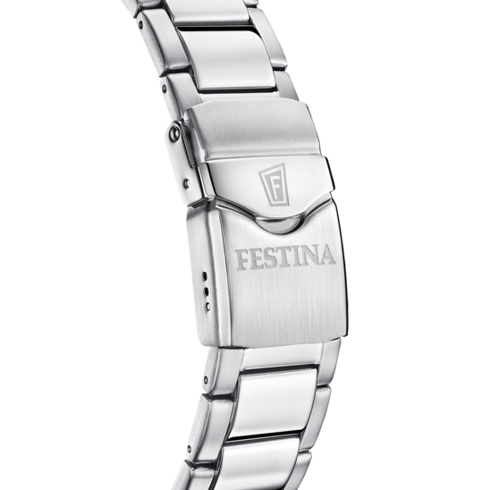 Festina Herren Armbanduhr The Originals F20665/6 Edelstahl mit Wechselband Silikon blau