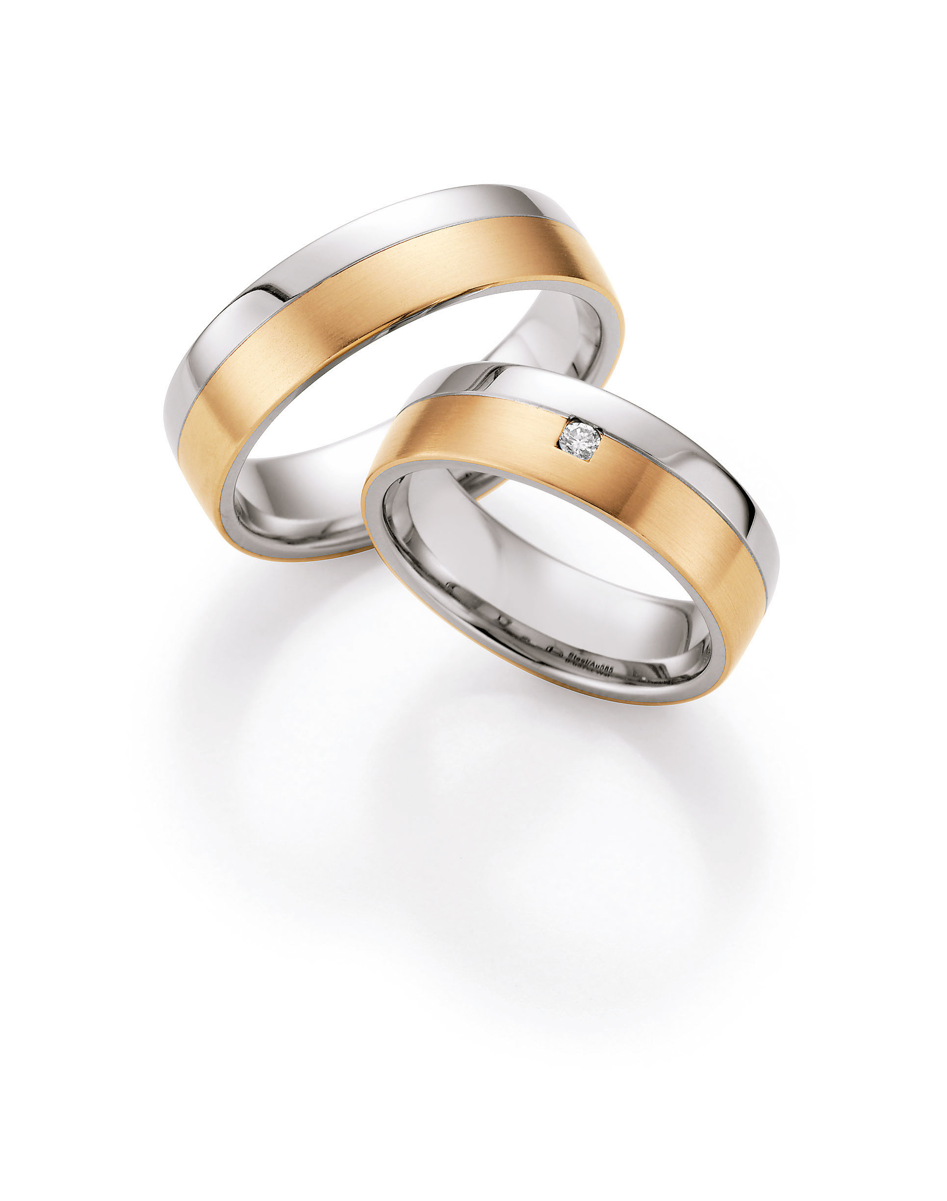 Eheringe Trauringe White Style Gold and Steel Selection 585 Brilliant 88-05020 / 88-05020