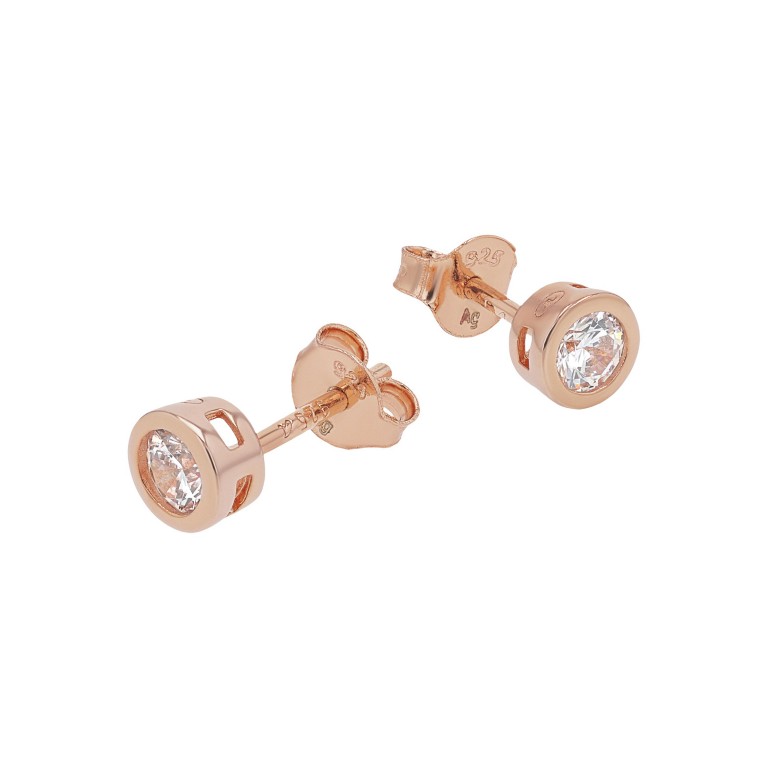 Tom Tailor Damen Ohrstecker 2100579 Silber 925 rosévergoldet synth. Zirkonia