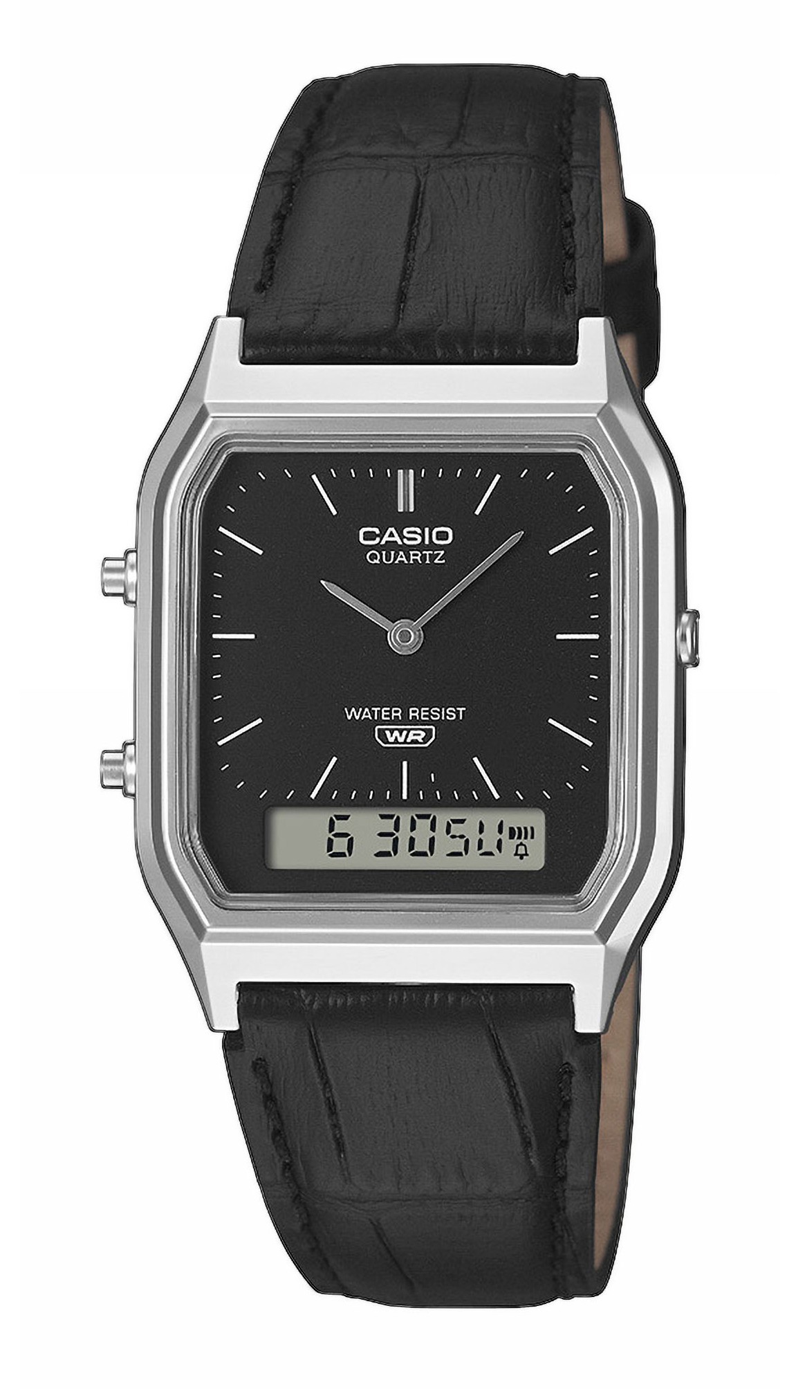 Casio Armbanduhr AQ-230EL-1AEF analog-digital mit Lederband