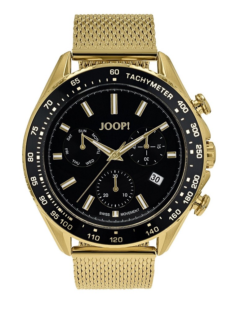JOOP! Herren Armbanduhr 2040166 Chronograph Edelstahl gelbgold IP