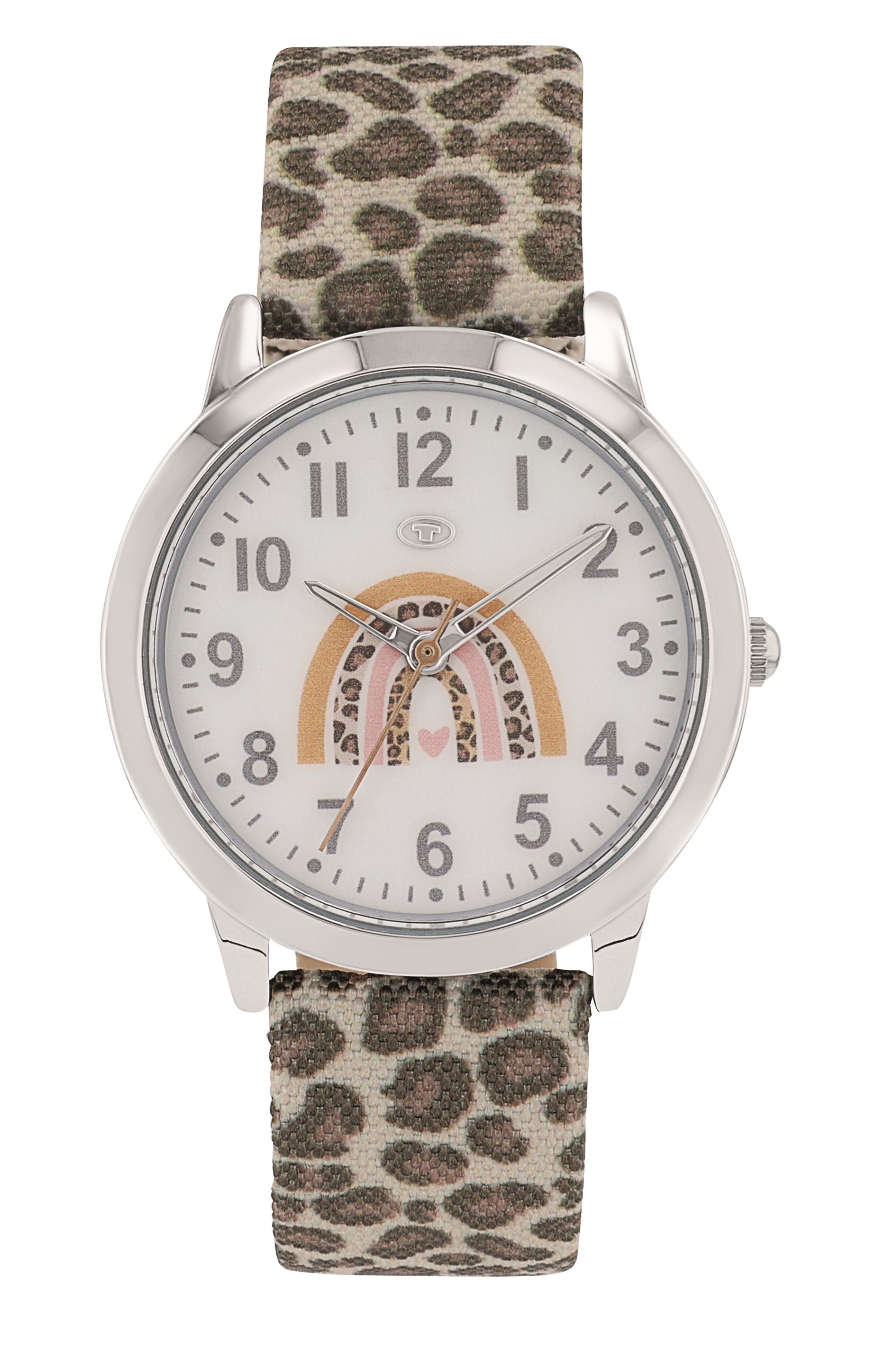 Tom Tailor Mädchen Armbanduhr 2100729 Textilband Leoparden-Print