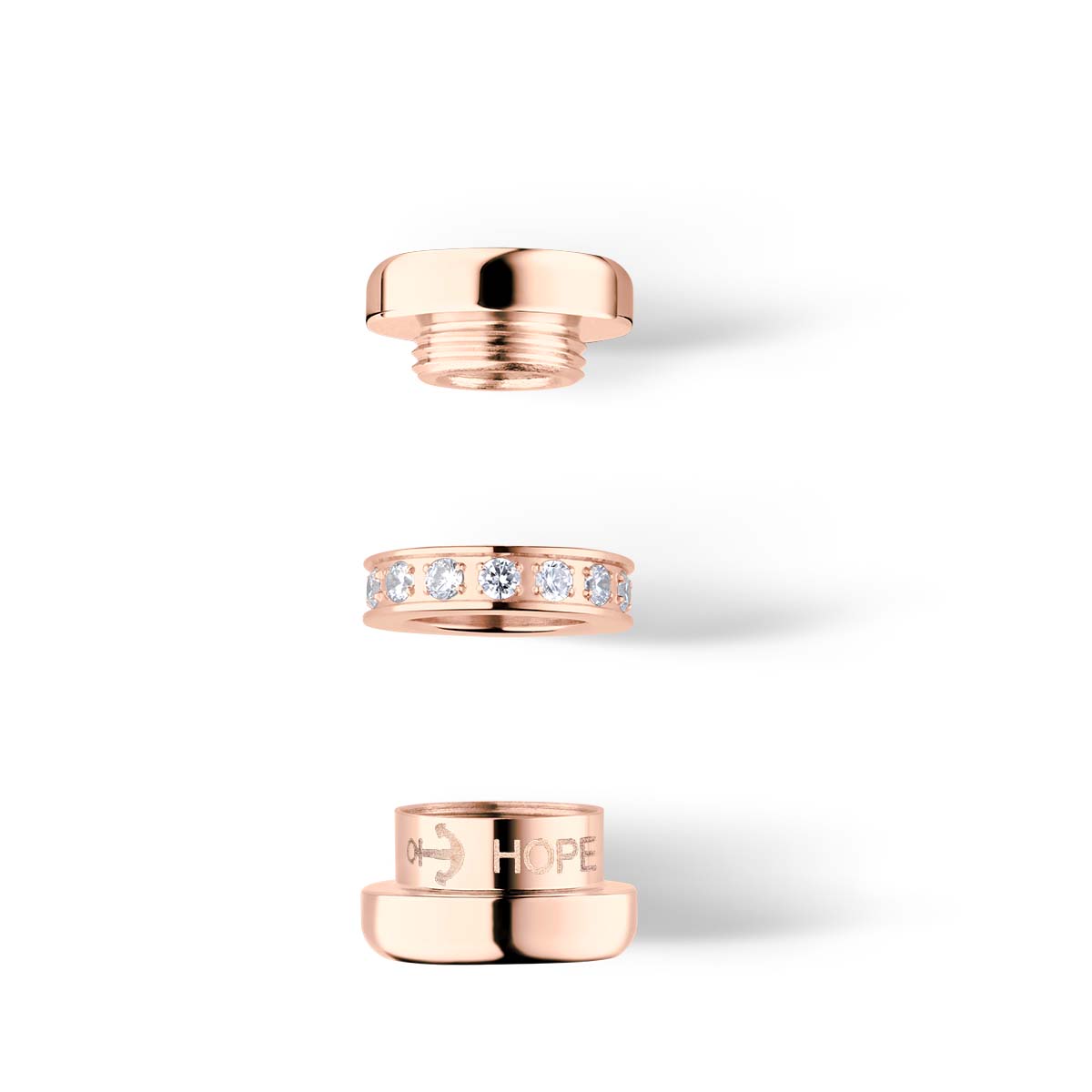 Bering Charm Hope-1 Edelstahl Roségold IP Zirkonia ARCTIC SYMPHONY COLLECTION