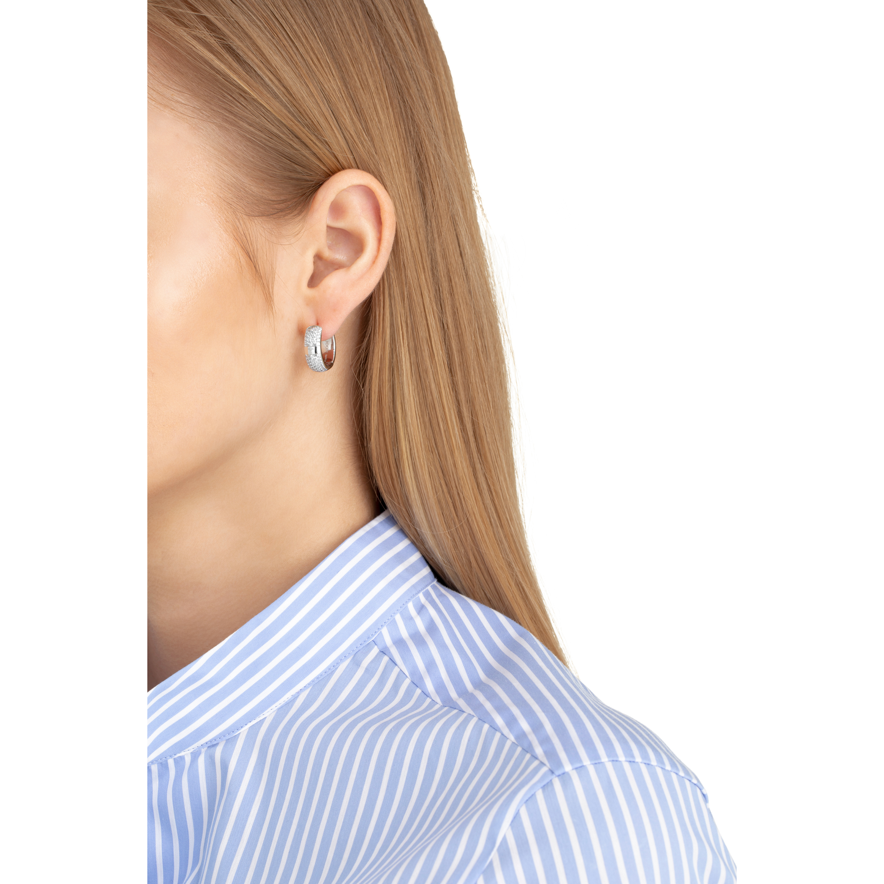 JOOP! Damen Creolen 2027634 Zirkonia Silber