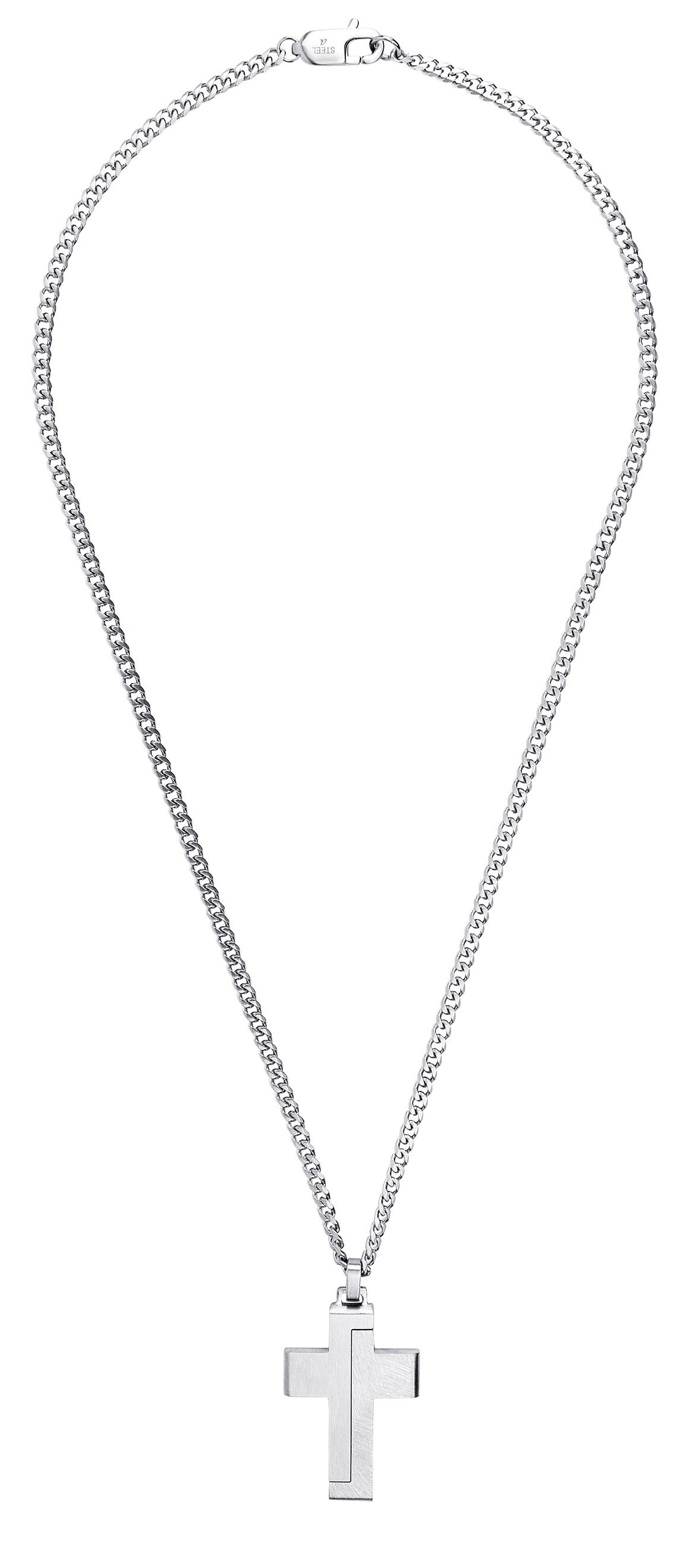 Tom Tailor Herren Halskette 2101298 Panzergliederung mit Anhänger Kreuz Edelstahl